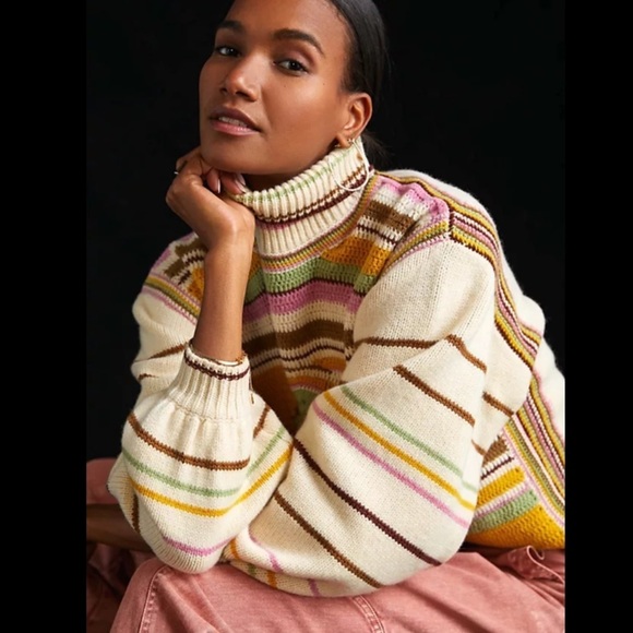 ANTHROPOLOGIE NWT Meadows Sunshine Wool Sweater Size 4. - Picture 3 of 13